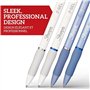 Sharpie S-Gel | Stylos gel | Pointe moyenne | Barils nacrés bleu givré et blanc | Encre noire et bleue | Étui à 4 stylos et en v