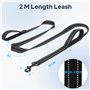 Euqvunn Laisse Chien 2m avec Double poignées rembourrées | Coutures réfléchissantes | Corde en Nylon pour Grands et Moyens Chien