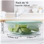 Winter Shore Boites Alimentaires Hermétiques avec Couvercles 630ml (10 pcs)- Récipients Meal Prep Verre Borosilicaté Sans BPA po