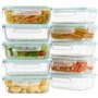 Winter Shore Boites Alimentaires Hermétiques avec Couvercles 630ml (10 pcs)- Récipients Meal Prep Verre Borosilicaté Sans BPA po