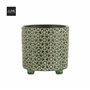 J-Line by Jolipa Cache Pot sur Pieds en céramique Verte 16x16x16 cm