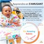 AMEZNA Bavoir Imperméable avec Plateau – Bavoir Manches Longues pour Chaise Haute – Tablier Bébé pour Manger dès 6 Mois – Idéal