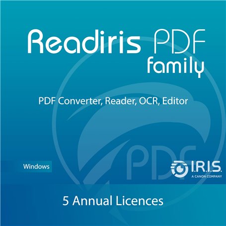 Readiris PDF Famille 365 Éditeur PDF professionnel – logiciel PDF 5 Licences annuelle – Numériser