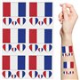 10 Pcs France Drapeau Tatouages Temporaires