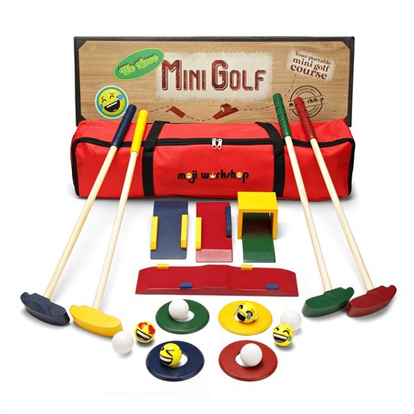 moji workshop Ensemble de golf en bois pour enfants – Qualité Crazy Golf et Mini Golf – Jouets en bois pour l'intérieur