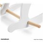 Mamabrum Cheval à Bascule en Bois - Jouet Balançoire Blanc Classique pour Enfants 1+ an, Design Minimaliste, Siège Sécurisé 70 c