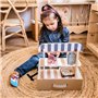 mamabrum Magasin en Bois pour Enfants, Pliable, café pour Enfants et pâtisserie avec Accessoires Inclus (crème glacée, Biscuits,