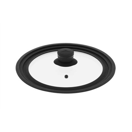 Gerlach 1760 Couvercle Universel En Verre Trempé Pour Poêles Et Casseroles Bord En Silicone Manche Résistant À Chaleur 3 en 1 24