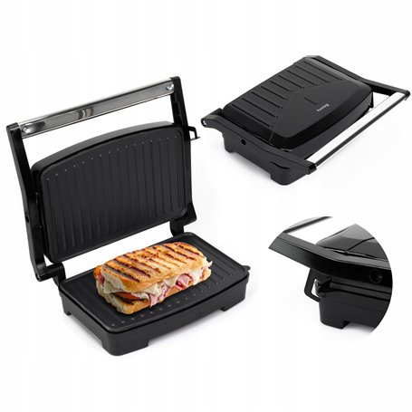 Huslog Grill Panini Électrique 1000W avec Revêtement Antiadhésif