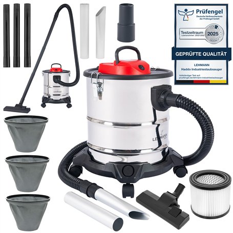 LEHMANN Haddo Aspirateur Industriel 2000W | pour cheminée avec Double système de Filtration | Sec Humide avec réservoir de 20 li
