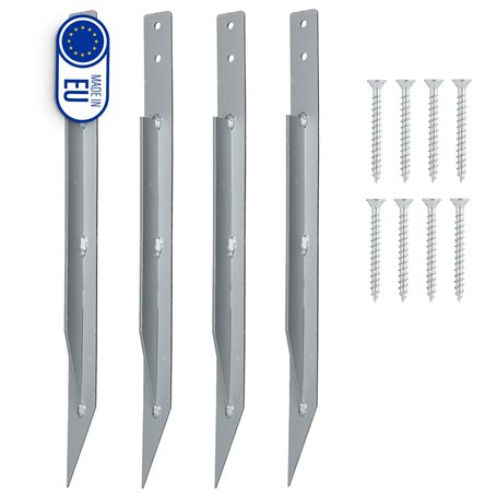 Clever Leon Ensemble De Piquets Au Sol Universels 4 Piquets pour Balançoire Et Trampoline en Acier Galvanisé À Chaud Accessoires