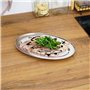 Lot de 3 plateaux de service ovales en acier inoxydable argenté