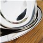 Lot de 3 plateaux de service ovales en acier inoxydable argenté