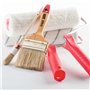 M7 Lot de 5 Pinceaux 3 Plats 2 Ronds 0" 3/4" 1,5" 2" 4" Série 03 pour Travaux de Peinture avec Peintures et Vernis Couverture Un