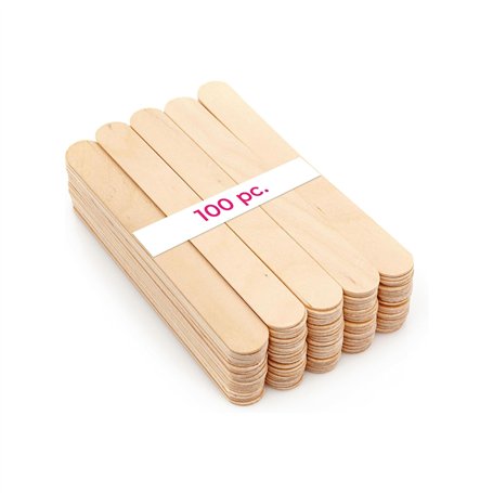 LALILL Spatule Cire Epilation 100 Pièces - Batonnet en Bois Longueur 15 cm - Spatule en Bois pour épilation - Bâtonnets pour Mas