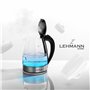 Lehmann Bouilloire en verre 2 litres, 2200W, bouilloire électrique en verre avec rétro-éclairage LED, arrêt automatique et prote