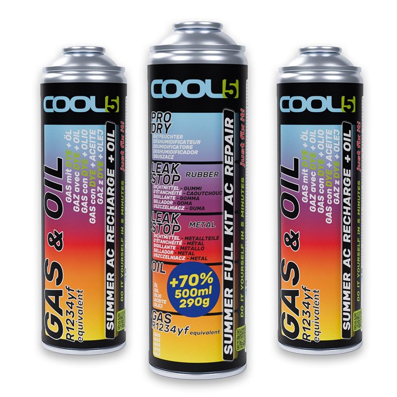 Kit De Recarga Para Aire Acondicionado De Coche Cool5 - 5 En 1 Con R1234yf