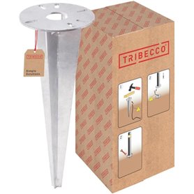 TRIBECCO Piquet à enfoncer pour lampe de jardin - Diamètre : 116 x 300 mm - Avec ouverture de 30 mm de diamètre pour le guidage