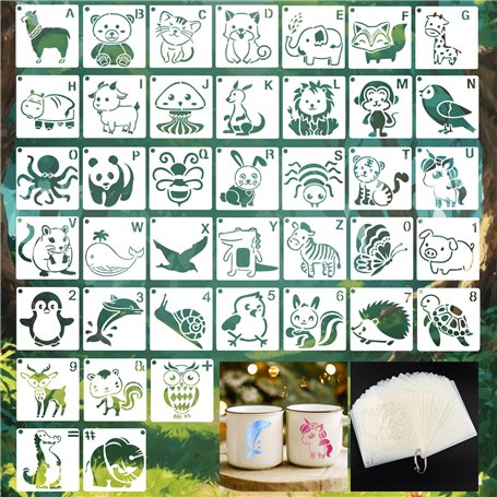 40 Pièces Pochoir Animaux