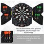 HOMCOM Cible Jeu de fléchettes électronique 27 Jeux jusqu'à 8 Joueurs LED Haut-Parleur Noir