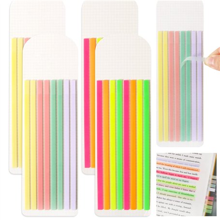 640Pcs Bandes Marqueurs de Page Coloré Onglets d’Index Bandes Surligneur Notes Pages Autocollants Demi-Transparence Tampons Note