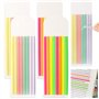 640Pcs Bandes Marqueurs de Page Coloré Onglets d’Index Bandes Surligneur Notes Pages Autocollants Demi-Transparence Tampons Note
