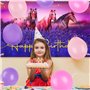 BETESSIN Décoration Anniversaire Cheval 180×110cm Toile de Fond Anniversaire Cheval Équitation et 12Pcs Ballons Anniversaire Ros