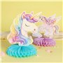 BETESSIN Lot de 6 Licorne Arc-en-ciel Décorations de Table Centre de Table en Nid d'Abeille pour Anniversaire Baby Shower Baptêm