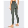 CRZ YOGA Femme Legging de Sport Elastique Pantalons Taille Haute pour Gym avec Poche-63cm Sauge Grise 44