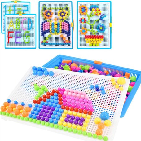 Creative Mosaique Puzzle 296pcs Bloc de Construction Magnétique Jeu de Construction Colorée Jouet Educatif DIY Assortiment de Co