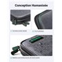 UGREEN Sac Rangement Câble Électronique de Voyage Multifonctionnel Sacoche Protection Antichoc, 2 Couches, pour Tablette Chargeu