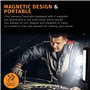 Barre lumineuse magnétique pour tente, lampe magnétique rechargeable, 4 modes 400 lumens, lampe de camping rechargeable par USB