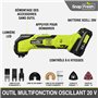 SnapFresh Outil Multifonction sans fil 20V Multitool Multi-cutter Scie Oscillante avec 6 vitesses 5000-18000 OPM, angle d'oscill