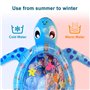 Forme de Tortue Tapis d'Eau Gonflable pour Bébé, Éveil et Poisson, Tummy Time Mat de Ventre Animaux, Stimulation de la Croissanc