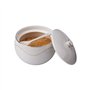 KITCHENDAO Sucrier en porcelaine avec couvercle et cuillère - Sans poussière - Pot à sucre en céramique pour comptoir de cuisine