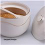 KITCHENDAO Sucrier en porcelaine avec couvercle et cuillère - Sans poussière - Pot à sucre en céramique pour comptoir de cuisine