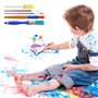 TOKSEO 34 Pièces Pinceaux éponge pour Enfants, Ensemble d'outils de Einture pour Enfants, Ensemble d'éponges pour Enfants, Outil