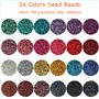 Bala&Fillic 12/0 perles de rocaille de pour la fabrication de boucles d'oreilles, 24 couleurs 14400 pièces dans une boîte de min