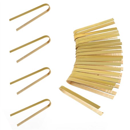 LUTER 20 Pièces 16cm Pinces en Bambou Jetables Ustensiles de Cuisine Pinces à Pain Pinces à Pain Naturel pour La Cuisine Le Pain