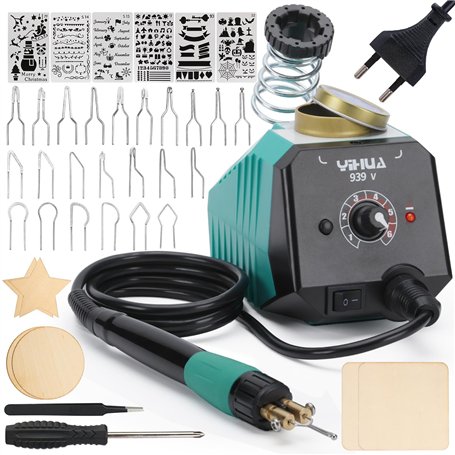 YIHUA 939-V Kit de Pyrograveur sur Bois avec 23 Pointes en Fil