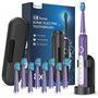 Brosses à Dents Électriques Soniques Adultes avec 8 Têtes - Brosse à Dents Électrique 5 Modes avec étui