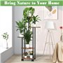 GBLAVM Étagère Plantes en Bois à 5 Niveaux, Support Plantes Interieur avec Roues Amovibles, Porte Plante Multicouche Étagère pou