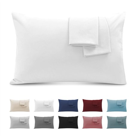 Taie Oreiller 50x70 Lot de 2 en Premium Microfibre - avec Fermeture Éclair Invisible- Housse Coussin Doux