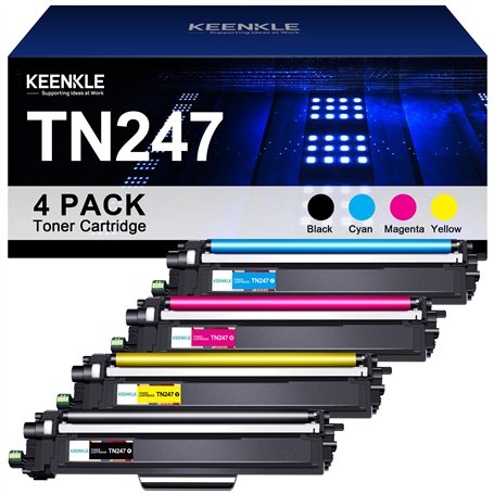 KEENKLE TN247 TN-243CMYK Cartouche de Toner Compatible pour Brother TN243CMYK TN243 pour DCP-L3550CDW MFC-L3750CDW MFC-L3770CDW