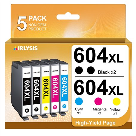 AIRLYSIS 604XL Cartouches Compatibles pour Epson 604 pour Cartouche Epson XP 2200 pour Expression Home XP-2205 XP-3200 XP-3205 X