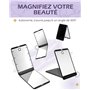 Enkifun Miroir de Poche 8 LED Miroir Illuminé Maquillage Miroir Portable Maquillage 1X & 2X Grossissant Double Face Ajustable Lu