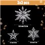 9Pcs Décoration Noël à Suspendre en Acrylique Flocon de Neige et Etoile Effet Cristal Suspension pour Sapin Fenêtre Chambre Inté