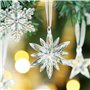 9Pcs Décoration Noël à Suspendre en Acrylique Flocon de Neige et Etoile Effet Cristal Suspension pour Sapin Fenêtre Chambre Inté