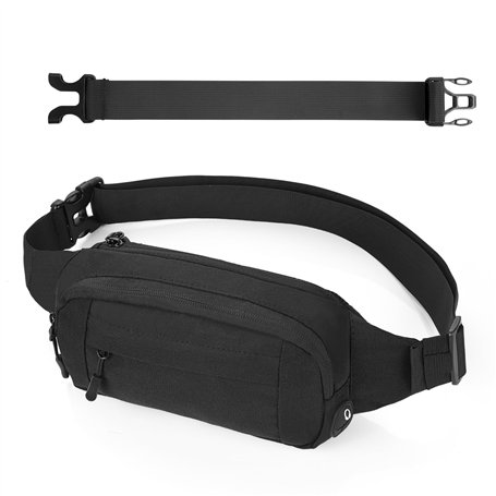 Cozary Sac Banane Homme et Femme - Banane Mode avec Ceinture Réglable et Extension - 4 Compartiments avec Fermeture Éclair - Par