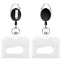 SULOLI 2pcs Porte Badge Porte-Clés Extensibles Porte Badge Enrouleur pour Protege Carte d'Identité et Carte d'Étudiant etc.